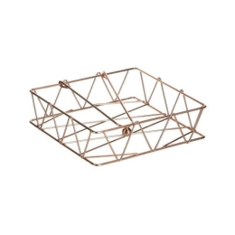 Inart Χαρτοπετσετοθηκη Μεταλλικη Χαλκινη 19X19X6