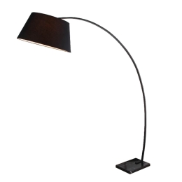 Φωτιστικό Δαπέδου Table & Floor Luminairies MF11185BK Black Μέταλλο,Ύφασμα