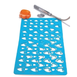 Πατάκι Αντιολισθητικό Hearts 00052.009 Turquoise 37Χ71 37x71cm PVC