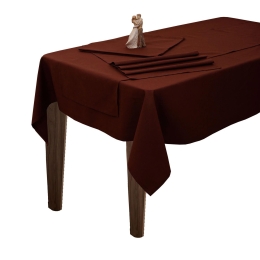 Τραπεζομάντηλο Σάρα-3 Brown Viopros 160X250 Λινό-Πολυέστερ