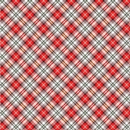 Borea Καρέ Χριστουγεννιάτικο Tartan 90 x 90 cm Κόκκινο