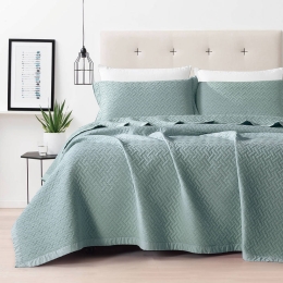 Borea Κουβέρτα Ζακάρ Σετ Cubic Βεραμάν Υπέρδιπλη 230 x 245 cm + (2) 50 x 70 cm Βεραμάν