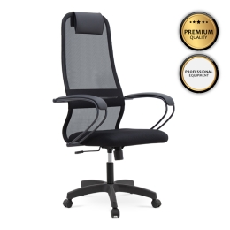 ΚΑΡΕΚΛΑ ΓΡΑΦΕΙΟΥ PRINCE MEGAPAP ΜΕ ΥΦΑΣΜΑ MESH ΧΡΩΜΑ ΜΑΥΡΟ 66,5X70X123/133ΕΚ.