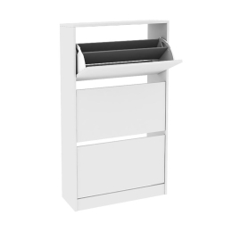 ΠΑΠΟΥΤΣΟΘΗΚΗ ΜΕΛΑΜΙΝΗΣ FLAT DUO MEGAPAP 18 ΖΕΥΓΩΝ ΣΕ ΧΡΩΜΑ ΛΕΥΚΟ 73X26X119ΕΚ.