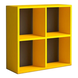 ΒΙΒΛΙΟΘΗΚΗ CUBE MEGAPAP ΑΠΟ ΜΕΛΑΜΙΝΗ ΧΡΩΜΑ ΚΙΤΡΙΝΟ 60X23X60ΕΚ.