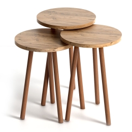 ΒΟΗΘΗΤΙΚΑ ΤΡΑΠΕΖΑΚΙΑ ROMA MEGAPAP ΑΠΟ ΜΕΛΑΜΙΝΗ ΧΡΩΜΑ PINE OAK