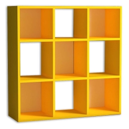 ΒΙΒΛΙΟΘΗΚΗ CUBE MEGAPAP ΑΠΟ ΜΕΛΑΜΙΝΗ ΧΡΩΜΑ ΚΙΤΡΙΝΟ 90X30X90ΕΚ.