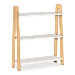 ΒΙΒΛΙΟΘΗΚΗ COMO MEGAPAP ΑΠΟ ΜΕΛΑΜΙΝΗ ΧΡΩΜΑ ΛΕΥΚΟ - OAK 63X22X80ΕΚ.