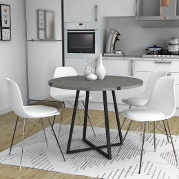 ΤΡΑΠΕΖΙ RUBES MEGAPAP ΧΡΩΜΑ ΓΚΡΙ ΣΚΥΡΟΔΕΜΑΤΟΣ 100X100X78ΕΚ.