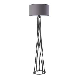 ΦΩΤΙΣΤΙΚΟ ΔΑΠΕΔΟΥ ETEL MEGAPAP ΜΕΤΑΛΛΟ/ΥΦΑΣΜΑ PVC ΧΡΩΜΑ ΜΑΥΡΟ - ΓΚΡΙ 45X45X165ΕΚ.