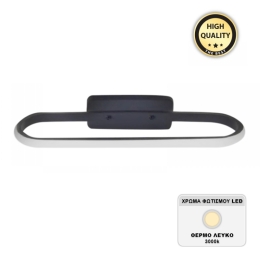 ΑΠΛΙΚΑ ΤΟΙΧΟΥ LED MOKI MEGAPAP ΜΕΤΑΛΛΙΚΗ ΧΡΩΜΑ ΜΑΥΡΟ 30X5X10ΕΚ.