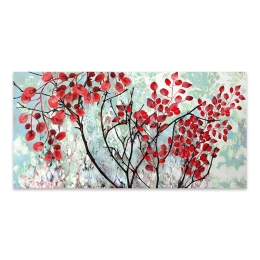 ΠΙΝΑΚΑΣ ΣΕ ΚΑΜΒΑ "RED LEAVES" MEGAPAP ΨΗΦΙΑΚΗΣ ΕΚΤΥΠΩΣΗΣ 100X50X3ΕΚ.