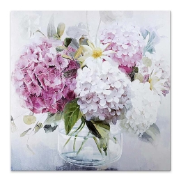 ΠΙΝΑΚΑΣ ΣΕ ΚΑΜΒΑ "HYDRANGEAS IN VASE" MEGAPAP ΨΗΦΙΑΚΗΣ ΕΚΤΥΠΩΣΗΣ 50X50X3ΕΚ.