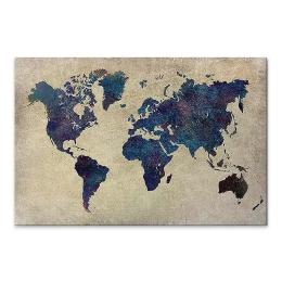 ΠΙΝΑΚΑΣ ΣΕ ΚΑΜΒΑ "WORLD MAP" MEGAPAP ΨΗΦΙΑΚΗΣ ΕΚΤΥΠΩΣΗΣ 75X50X3ΕΚ.