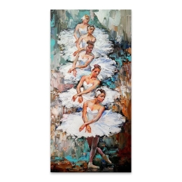 ΠΙΝΑΚΑΣ ΣΕ ΚΑΜΒΑ "WHITE SWAN BALLERINAS" MEGAPAP ΨΗΦΙΑΚΗΣ ΕΚΤΥΠΩΣΗΣ 50X100X3ΕΚ.