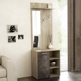ΕΠΙΠΛΟ ΕΙΣΟΔΟΥ MANUELE MEGAPAP ΜΕΛΑΜΙΝΗΣ ΧΡΩΜΑ ΓΚΡΙ OAK - DARK ATELIER 68X36X200ΕΚ.