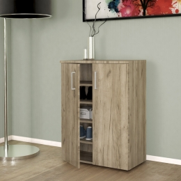 ΠΑΠΟΥΤΣΟΘΗΚΗ ΜΕΛΑΜΙΝΗΣ VICO MEGAPAP ΧΡΩΜΑ ΓΚΡΙ OAK 60X33X81ΕΚ.