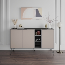 ΜΠΟΥΦΕΣ CLARA MEGAPAP ΧΡΩΜΑ ΑΝΘΡΑΚΙ - ΑΝΟΙΧΤΗ ΜΟΚΑ 142X35,6X83ΕΚ.