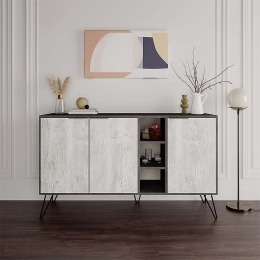 ΜΠΟΥΦΕΣ CLARA MEGAPAP ΧΡΩΜΑ ΓΚΡΙ ΡΕΤΡΟ - ΛΕΥΚΟ ΑΝΤΙΚΕ 142X35,6X83ΕΚ.