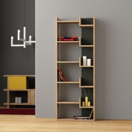 ΒΙΒΛΙΟΘΗΚΗ OPPA MEGAPAP ΧΡΩΜΑ ΦΥΣΙΚΟ ΟΞΙΑΣ/ΑΝΘΡΑΚΙ 60X22X162ΕΚ.