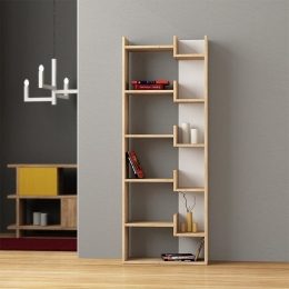ΒΙΒΛΙΟΘΗΚΗ OPPA MEGAPAP ΧΡΩΜΑ ΦΥΣΙΚΟ ΟΞΙΑΣ/ΛΕΥΚΟ 60X22X162ΕΚ.