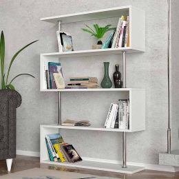 ΒΙΒΛΙΟΘΗΚΗ ΜΕΛΑΜΙΝΗΣ SUNRISE MEGAPAP ΧΡΩΜΑ ΛΕΥΚΟ 90X25X129ΕΚ.