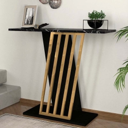 ΚΟΝΣΟΛΑ GRAVITY MEGAPAP ΧΡΩΜΑ ΜΑΥΡΟ ΕΦΕ ΜΑΡΜΑΡΟΥ - ΧΡΥΣΟ 90X29,6X76,8ΕΚ.