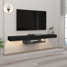 ΕΠΙΠΛΟ ΤΗΛΕΟΡΑΣΗΣ ΕΠΙΤΟΙΧΙΟ ALBARES MEGAPAP ΜΕ LED ΧΡΩΜΑ ΜΑΥΡΟ 150X29,6X22ΕΚ.