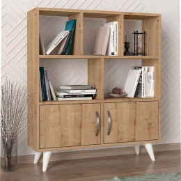 ΒΙΒΛΙΟΘΗΚΗ ΜΕΛΑΜΙΝΗΣ DONATI MEGAPAP ΧΡΩΜΑ SAPPHIRE OAK 90X22X105ΕΚ.