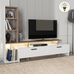 ΣΥΝΘΕΣΗ ΤΗΛΕΟΡΑΣΗΣ SIMAL MEGAPAP ΜΕ LED ΧΡΩΜΑ ΛΕΥΚΟ - CORDOBA 168,2X31,3X120ΕΚ.