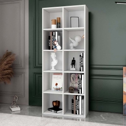 ΒΙΒΛΙΟΘΗΚΗ OLIVER MEGAPAP ΧΡΩΜΑ ΛΕΥΚΟ 65,4X30X160,8ΕΚ.