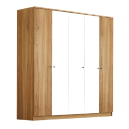 ΝΤΟΥΛΑΠΑ ΡΟΥΧΩΝ STEFAN MEGAPAP ΠΕΝΤΑΦΥΛΛΗ ΧΡΩΜΑ SAPPHIRE OAK - ΛΕΥΚΟ 175X50X182ΕΚ.
