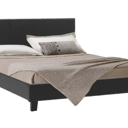 ΚΡΕΒΑΤΙ NEVIL PAKOWORLD 150X200 PU ΧΡΩΜΑ ΜΑΥΡΟ ΜΑΤ