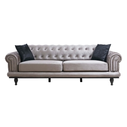 ΚΑΝΑΠΕΣ 3ΘΕΣΙΟΣ PWF-0522 PAKOWORLD ΥΦΑΣΜΑ ΓΚΡΙ-ΜΑΥΡΟ 230X95X78ΕΚ