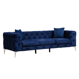 ΚΑΝΑΠΕΣ 3ΘΕΣΙΟΣ PWF-0579 PAKOWORLD ΤΥΠΟΥ CHESTERFIELD ΥΦΑΣΜΑ ΜΠΛΕ 237X90X73ΕΚ