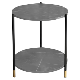 ΒΟΗΘΗΤΙΚΟ ΤΡΑΠΕΖΙ RHYTHM MDF ΓΚΡΙ ΜΑΡΜΑΡΟΥ-ΜΑΥΡΟ Φ48X60CM