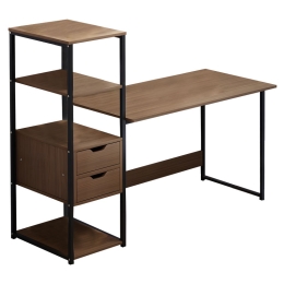 ΓΡΑΦΕΙΟ ZAYN ΙΙ PAKOWORLD ΜΕ ΡΑΦΙΕΡΑ-MDF ΚΑΡΥΔΙ-ΜΑΥΡΟ 107X40X110ΕΚ