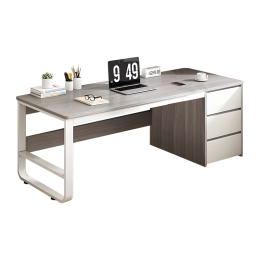 ΓΡΑΦΕΙΟ SALTO PAKOWORLD ΜΕ ΣΥΡΤΑΡΙΕΡΑ-MDF ΓΚΡΙ-ΛΕΥΚΟ 120X48X74ΕΚ