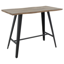 TΡΑΠΕΖΙ ΜΠΑΡ FORTITUDE PAKOWORLD MDF ΚΑΡΥΔΙ - ΠΟΔΙ ΜΑΥΡΟ 140X70X103.5ΕΚ