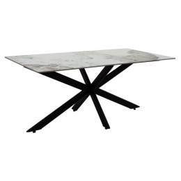 ΤΡΑΠΕΖΙ BETHAN PAKOWORLD SINTERED STONE ΛΕΥΚΟ ΜΑΡΜΑΡΟΥ-ΜΑΥΡΟ 180X90X75ΕΚ
