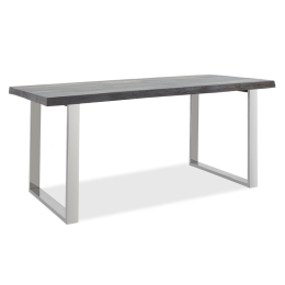 ΤΡΑΠΕΖΙ FALAN PAKOWORLD ΜΑΣΙΦ ΞΥΛΟ 5ΕΚ ΓΚΡΙ ANTIQUE-ΠΟΔΙ INOX 180X90X77.5ΕΚ