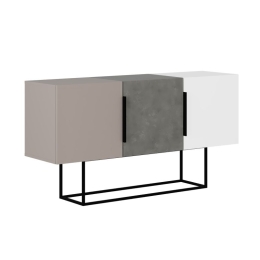 ΜΠΟΥΦΕΣ ESTELLA PAKOWORLD ΓΚΡΙ ANTIQUE-ΜΟΚΑ-ΛΕΥΚΟ 150X42X79.5ΕΚ