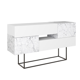 ΜΠΟΥΦΕΣ ROBERTA PAKOWORLD ΜΕΛΑΜΙΝΗΣ ΛΕΥΚΟ ΜΑΡΜΑΡΟΥ 145X40X82ΕΚ