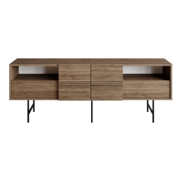 ΕΠΙΠΛΟ ΤΗΛΕΟΡΑΣΗΣ KEVAN PAKOWORLD ΚΑΡΥΔΙ-ΜΑΥΡΟ ΠΟΔΙ 180X35X65ΕΚ