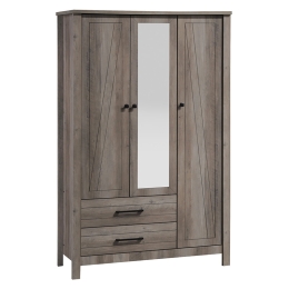 ΝΤΟΥΛΑΠΑ ΡΟΥΧΩΝ TARA PAKOWORLD ΤΡΙΦΥΛΛΗ ΚΑΘΡΕΠΤΗΣ RUSTIC OAK 121X52X193ΕΚ