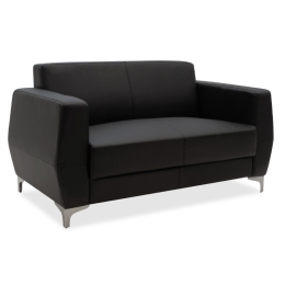 ΚΑΝΑΠΕΣ 2ΘΕΣΙΟΣ DERMIS PAKOWORLD INOX-ΤΕΧΝΟΔΕΡΜΑ ΜΑΥΡΟ 138X75X75ΕΚ