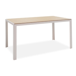 ΤΡΑΠΕΖΙ NARES PAKOWORLD ΑΛΟΥΜΙΝΙΟ ΛΕΥΚΟ-PLYWOOD ΦΥΣΙΚΟ 140X80X72.5ΕΚ
