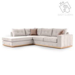 ΓΩΝΙΑΚΟΣ ΚΑΝΑΠΕΣ ΔΕΞΙΑ ΓΩΝΙΑ BOSTON PAKOWORLD ΥΦΑΣΜΑ CREAM-MOCHA 280X225X90ΕΚ