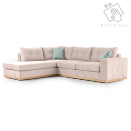 ΓΩΝΙΑΚΟΣ ΚΑΝΑΠΕΣ ΔΕΞΙΑ ΓΩΝΙΑ BOSTON PAKOWORLD ΥΦΑΣΜΑ ELEPHANT-CIEL 280X225X90ΕΚ