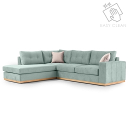 ΓΩΝΙΑΚΟΣ ΚΑΝΑΠΕΣ ΔΕΞΙΑ ΓΩΝΙΑ BOSTON PAKOWORLD ΥΦΑΣΜΑ CIEL-CREAM 280X225X90ΕΚ